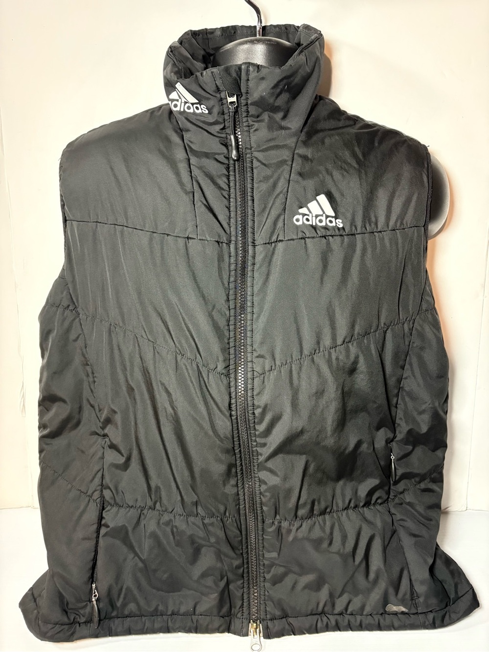 adidas Black Quilted Insulated Vest with Logo